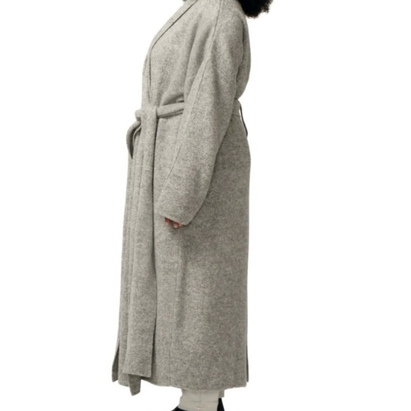 NWT LITA BY CIARA Love Language Oversize Ribbed Merino Wool Blend Wrap Coat-XL - Picture 3 of 12